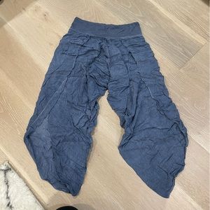 Blue flowy open pants
